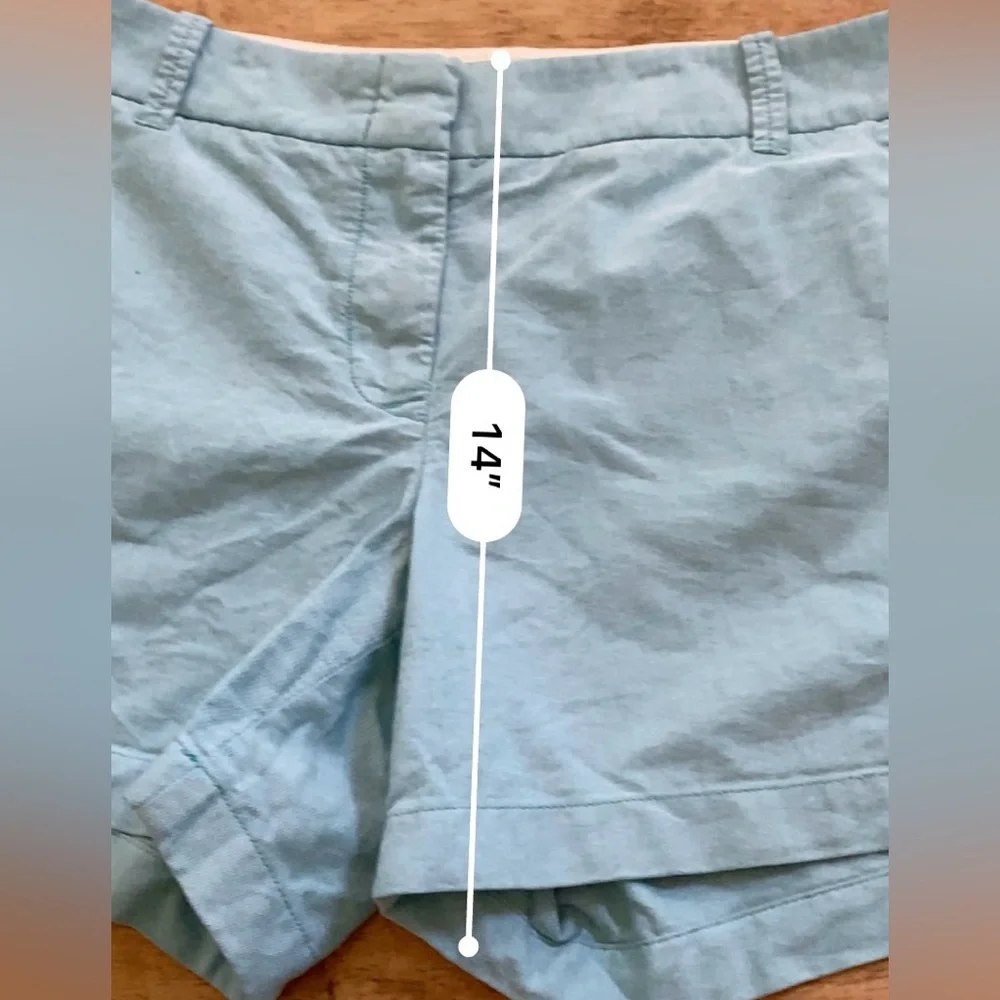 J Crew City Fit Women’s Sz 8 Aqua Blue Cotton‎ Twill Shorts